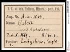 Etiketten zu Calcit (NHMW-MIN-Aa1060)